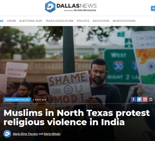 DMN July 2019 coverage of protest against religious violence in India
